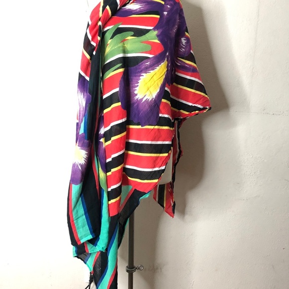 Zara striped floral scarf wrap - Picture 2 of 4